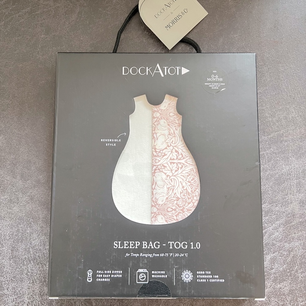 New with tags! Dock-A-Tot 100% Cotton Baby Sleep Sack, 0-6 Months, Pink